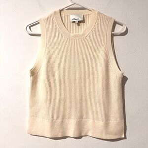 3.1 Phillip Lim Ribbed Knit Cream Sweater Vest